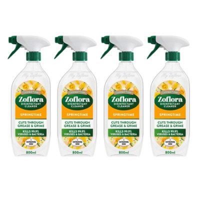 Zoflora Springtime Concentrated Disinfectant 4 Pack 800Ml Multi Surface Cleaner from B&Q