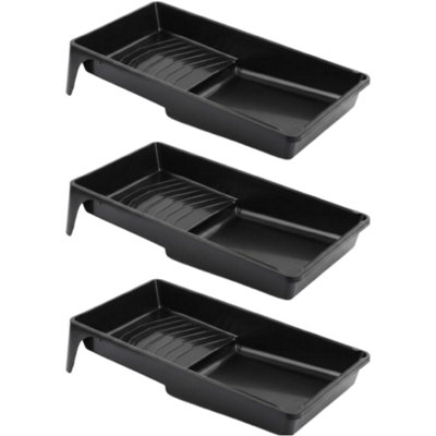 Superpetstoreuk247 Black Inch Professional Plastic Roller Tray Decorators Painting Paint Tray Pack Of 3 Size 4 B&Q