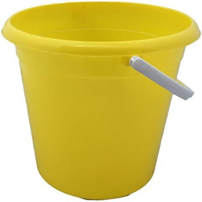 Superpetstoreuk247 10 Litre Polypropylene Plastic Bucket Heavy Duty Lightweight Utility Bucket With Handle For Home Cleaning And Gardening Yellow from B&Q