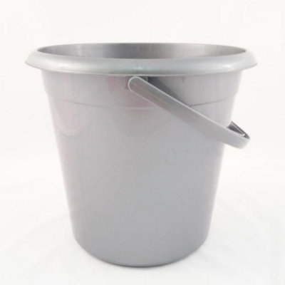 Superpetstoreuk247 10 Litre Polypropylene Plastic Bucket Heavy Duty Lightweight Utility Bucket With Handle For Home Cleaning And Gardening Silver from B&Q