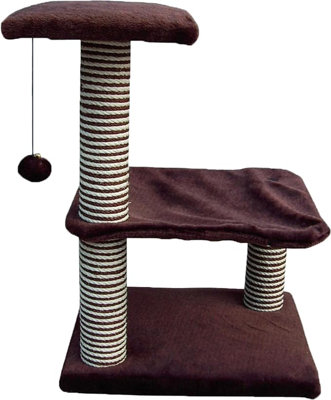Superpetstoreuk247 3 Tier Deluxe Cat Scratcher Multi Level Tower With Sisal Posts Plush Perches Sturdy Base For Kittens And Large Cats from B&Q