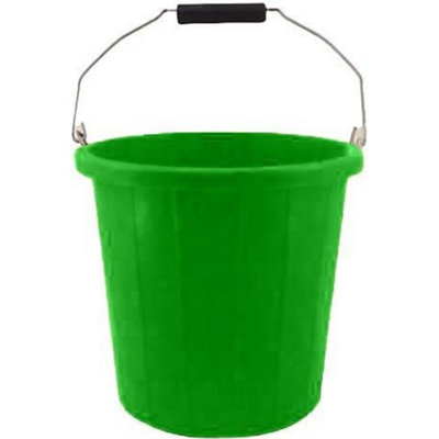 Superpetstoreuk247 2 Gallon 10 Litre Builders Bucket Rugged Plastic Pail With Grip Handle Calibrated For Industrial And Home Use Green from B&Q
