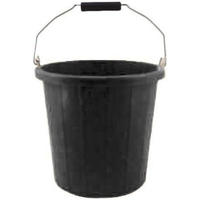 Superpetstoreuk247 2 Gallon 10 Litre Builders Bucket Rugged Plastic Pail With Grip Handle Calibrated For Industrial And Home Use Black from B&Q