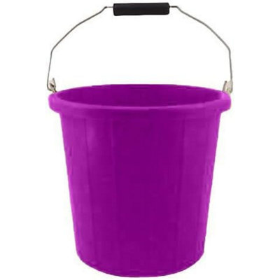 Superpetstoreuk247 2 Gallon 10 Litre Builders Bucket Rugged Plastic Pail With Grip Handle Calibrated For Industrial And Home Use Purple from B&Q