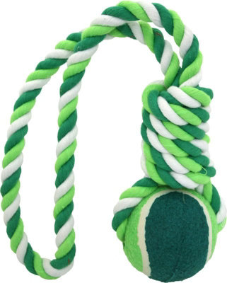 Superpetstoreuk247 Rope With Large Tennis Ball Dog Toy 40Cm Interactive Tug And Fetch Green Chew Toy Durable Lightweight Easy Grip Single Pack from B&Q