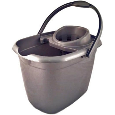 Superpetstoreuk247 12L Silver Durable Mop Bucket With Removable Squeegee Sturdy Polypropylene With Anti Slip Handle And Pour Spout from B&Q