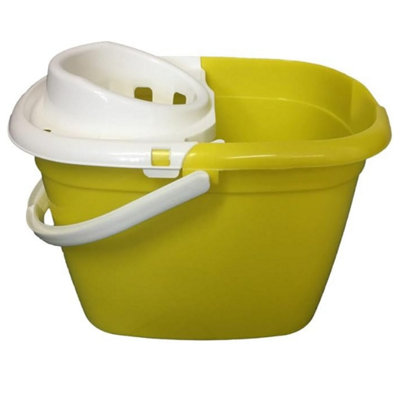 Superpetstoreuk247 12L Yellow Durable Mop Bucket With Removable Squeegee Sturdy Polypropylene With Anti Slip Handle And Pour Spout from B&Q
