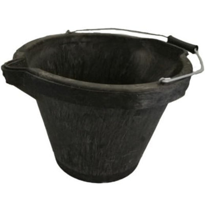 Superpetstoreuk247 3 Gallon 15 Litre Heavy Duty Rubbertex Builders Bucket Black With Pour Spout Metal Handle Graduated For Mixing from B&Q
