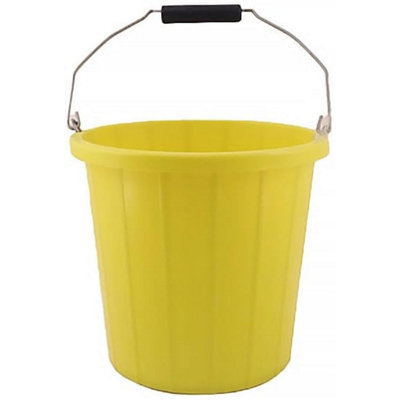 Superpetstoreuk247 2 Gallon 10 Litre Builders Bucket Rugged Plastic Pail With Grip Handle Calibrated For Industrial And Home Use Yellow from B&Q