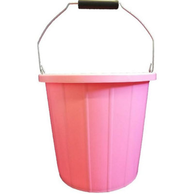 Superpetstoreuk247 2 Gallon 10 Litre Builders Bucket Rugged Plastic Pail With Grip Handle Calibrated For Industrial And Home Use Pink from B&Q