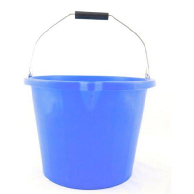 Superpetstoreuk247 15 Litre Heavy Duty Builders Bucket Durable Plastic With Pouring Lip Metal Handle Graduated For Mixing 5 Colours Blue from B&Q