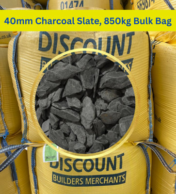 40mm Charcoal Slate850Kg Bulk Bag Free Delivery from B&Q