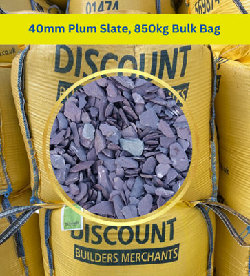 40mm Plum Slate850Kg Bulk Bag Free Delivery from B&Q