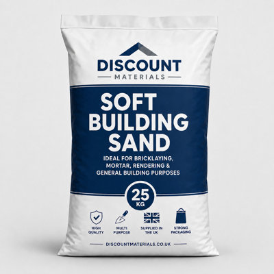 Soft Building Sand 25Kg BagsPack Of 5Trade-Ready Building Sand For MortarRendering And Pointing from B&Q