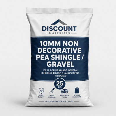 10mm Non Decorative Pea Shingle Gravel 25Kg Bags Pack Of 30Approx. 750Kg Total from B&Q