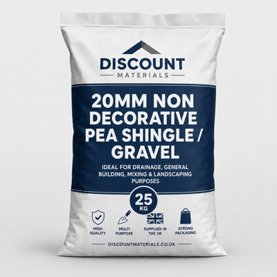 20mm Non-Decorative Pea Shingle Gravel 25Kg BagsPack Of 20Approx. 500Kg Total from B&Q