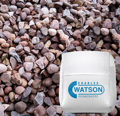 Charles Watson Cheshire Pink Chippings 14mm Approx. 850Kg Bulk Bag from B&Q