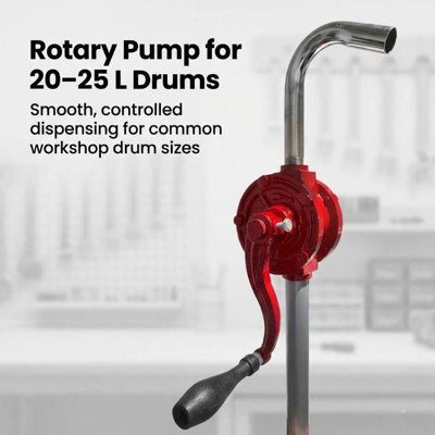 Gear4Garage Rotary Barrel Transfer Drum Syphon Hand Pump Oil Diesel Fuel Self Priming New from B&Q