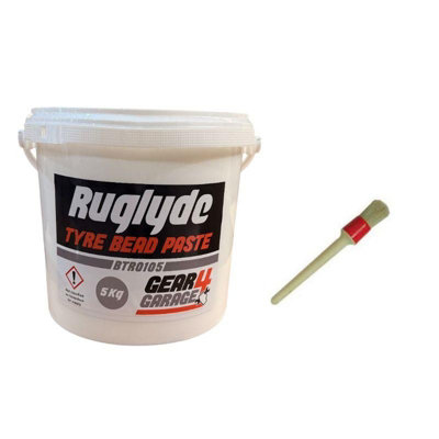 B&Q -  5Kg Tyre Mounting Cream & Free Brush White Tyre Bead Paste Tyre Changer Btr0105