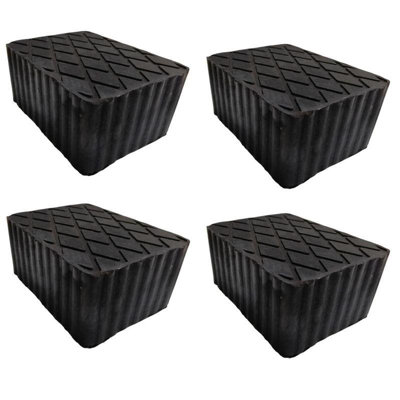 Gear4Garage 4 Pcs Ramp Jacking Rubber Blocks Universal Scissor Car Lift Pads 160X120X70mm from B&Q