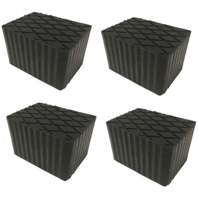 Gear4Garage 4 Pcs Ramp Jacking Rubber Blocks Universal Scissor Car Lift Pads 160X120X100mm from B&Q