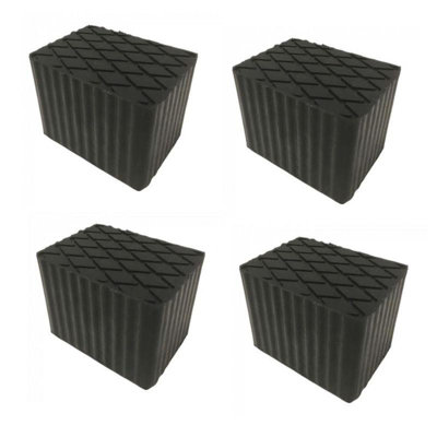 Gear4Garage 4 Pcs Ramp Jacking Rubber Blocks Universal Scissor Car Lift Pads 160X120X120mm from B&Q