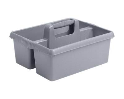 Celino Large Plastic Caddy Kitchen Cleaning Tools Carry Tray Tidy Organiser With HandleSilver from B&Q
