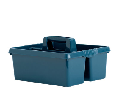 Celino Large Plastic Caddy Kitchen Cleaning Tools Carry Tray Tidy Organiser With HandleNavy Blue from B&Q