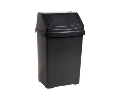 Celino Plastic Swing Top Bin Waste Rubbish Bins Office Home Kitchen Dustbin 8LBlack from B&Q