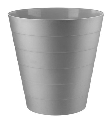 6L Plastic Bin Waste Paper Rubbish Basket Dustbin Kitchen Office Bathroom RoundGrey from B&Q