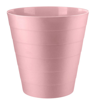 6L Plastic Bin Waste Paper Rubbish Basket Dustbin Kitchen Office Bathroom RoundPink from B&Q