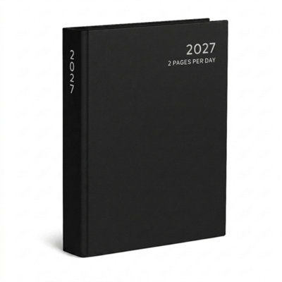  - 2027 A4 Diary 2 Pages Per Day Daily Planner Hardback Office Business Organiser