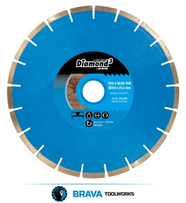  - Brava Toolworks Seg-L Blue-10N 250mm Wet Blade From B+Btec
