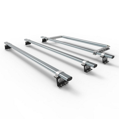 B&Q -  Ford Transit Custom Roof Rack 3 Bars With Rear Roller  2013 To 2024 (Fits Gen1 Standard H1 Roof Height) At86+A30