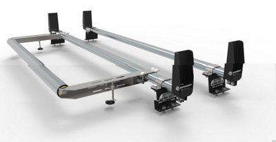 B&Q -  Ford Transit Custom Roof Rack 2 Bars With Rear Roller And Loadstops 2013 To 2024 (Fits Gen1 Standard H1 Roof Height) At85Ls+A30