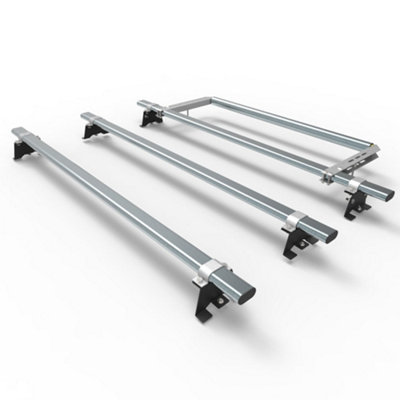 B&Q -  Vauxhall Vivaro Roof Rack 3 Bars With Rear Roller 2019 Model Onwards Vans At128+A30