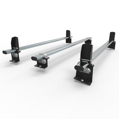 B&Q -  Peugeot Partner Van Roof Rack System With Load Stops For 2008-2018 Model Vans 3 Bar System At65Lspeu