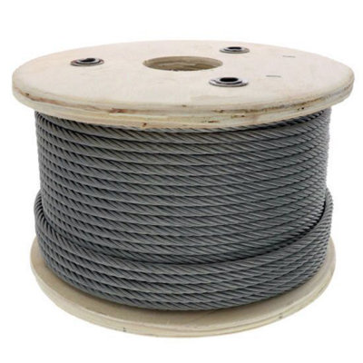 1mm 7X7 Galvanised Steel Wire Rope Cable100 Metre Reel from B&Q