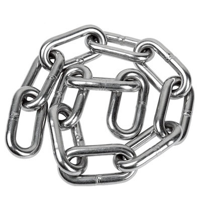 4mm Stainless Steel Long Link Chain20 Metres Din766 630Kgs Mbl from B&Q
