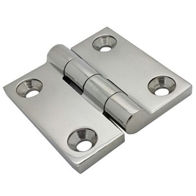 50mm X 50mm Stainless Steel Butt Hinge With Screws A4 Marine Grade from B&Q