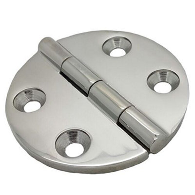 66mm Stainless Steel Round Hinge With Screws A4 Marine Grade from B&Q