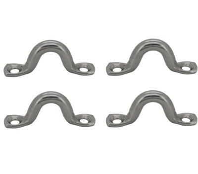 (Pack Of 4) 6mm A4 Marine Stainless Steel Wire Eye Lacing Strap W/ Screws from B&Q