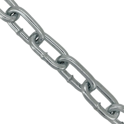20 Metres 3mm X 21mm Bright Zinc Plated Bzp Mild Steel Shiny Commercial Chain from B&Q