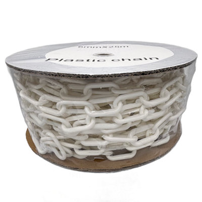3mm (Dia.) X 25 Metre White Plastic Chain On Reel 3mm X 12mm X 5mm Barrier Chain from B&Q