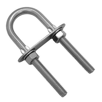 (Pack Of 2) A2 Stainless Steel 8mm X 80mm U Bolt W/ PlateNuts And Washers from B&Q