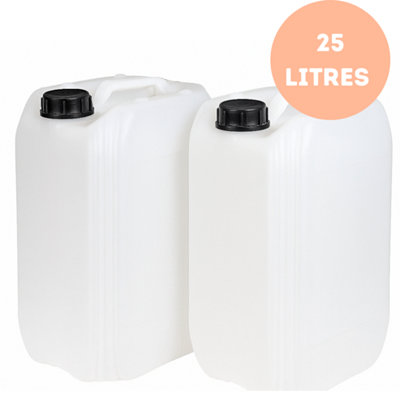 Liquipak 2 X 25L Heavy Duty Water Container Stackable Hdpe Plastic Hdpe Food Safe Drum Jerry Can Din 61 Cap Storage from B&Q