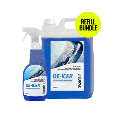 Liquipak De-Icer  Fast-Acting Windscreen Ice Remover 750Ml + 5L Bundle from B&Q