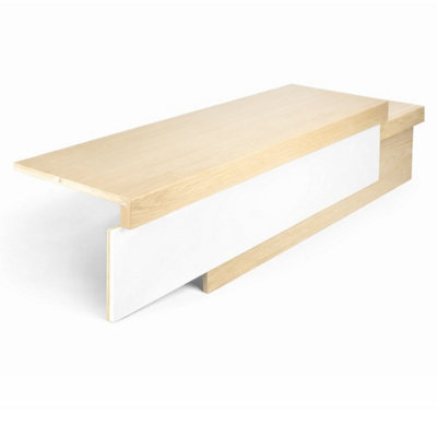 Jackson Woodturners Oak Stair Cladding Tread And Reversible Riser 1000mm Uninished Oak Veneer Stair Refurbishment Kit (3 Pack) from B&Q