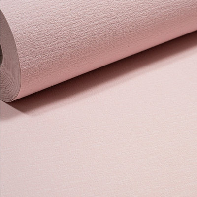 Sophie Laurence Plain Pink Textured Wallpaper Thick Kids Girls Playroom Nursery Paste The Wall from B&Q