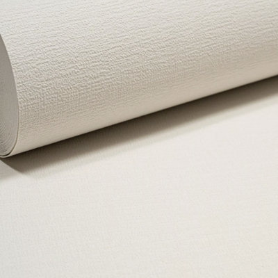 Sophie Laurence Plain Offwhite Textured Wallpaper Free Match Paste The Wall from B&Q